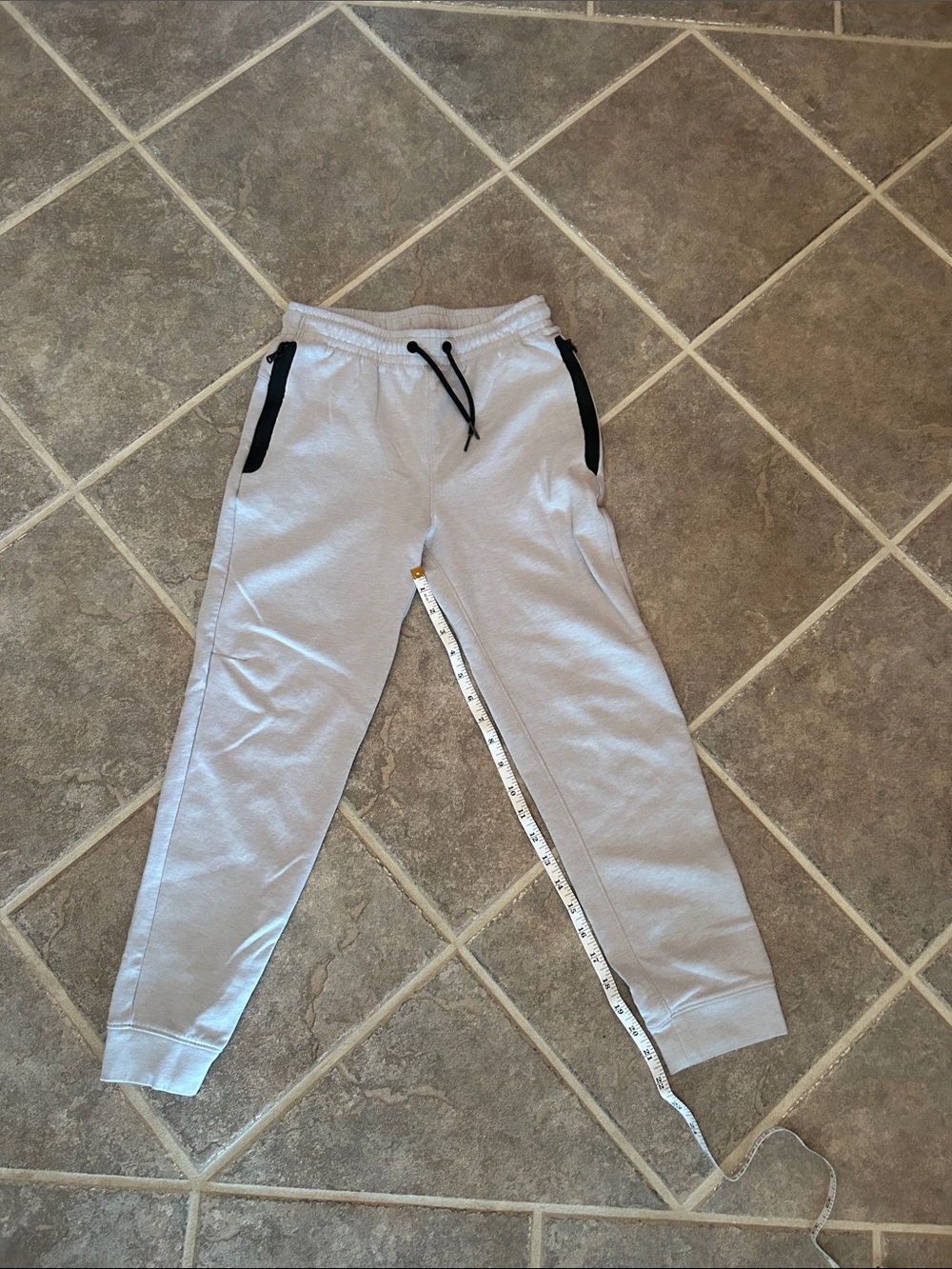 Old Navy Light Gray Joggers with Black Trim